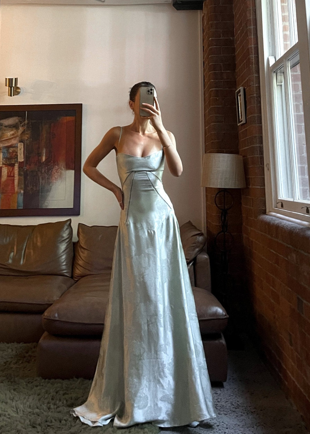 Gilda | Women's Elegant Floral Print Maxi Dress - Pistachio Green