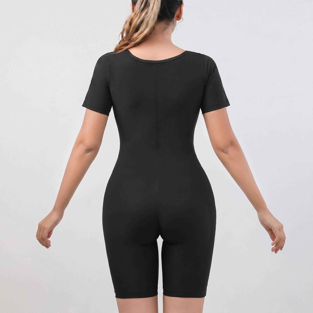 Women's Tummy Control Short Sleeve Workout Shapewear Romper