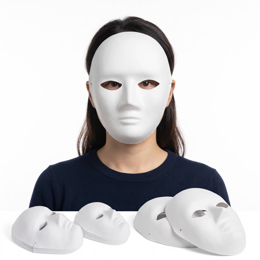 Halloween's 14 Pack Paper Mache Masks for Creative Projects and Events