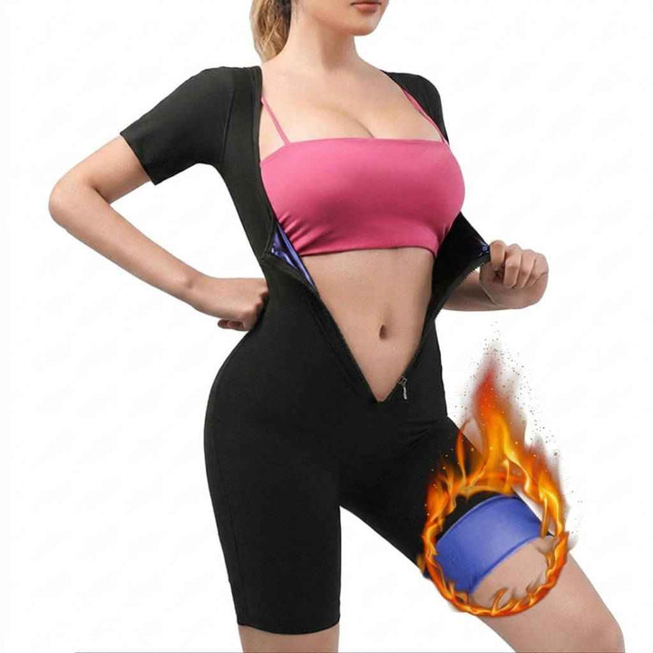 Women's Tummy Control Short Sleeve Workout Shapewear Romper