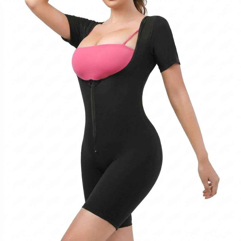 Women's Tummy Control Short Sleeve Workout Shapewear Romper