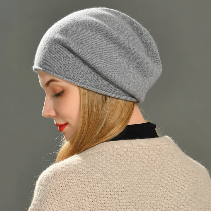 Ribbed Relaxed Fit Beanie | Solid Color Design Light Gray