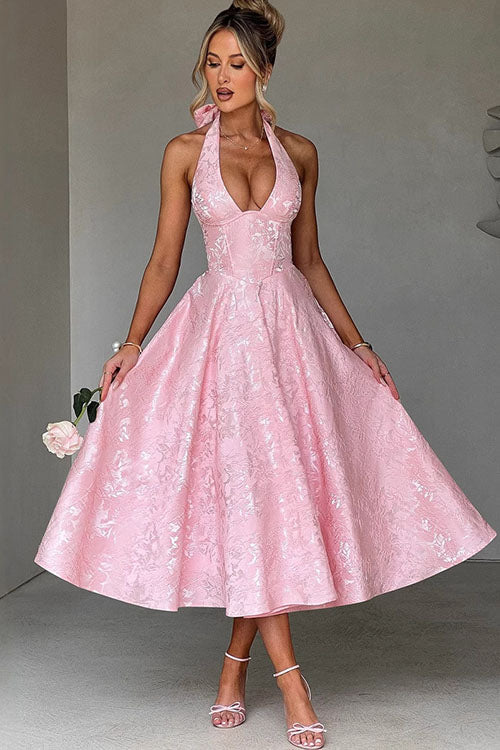 Sophia | Women's V-Neck Patterned Shift Maxi Dress for Date Night