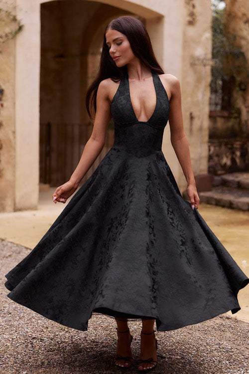 Sophia | Women's V-Neck Patterned Shift Maxi Dress for Date Night