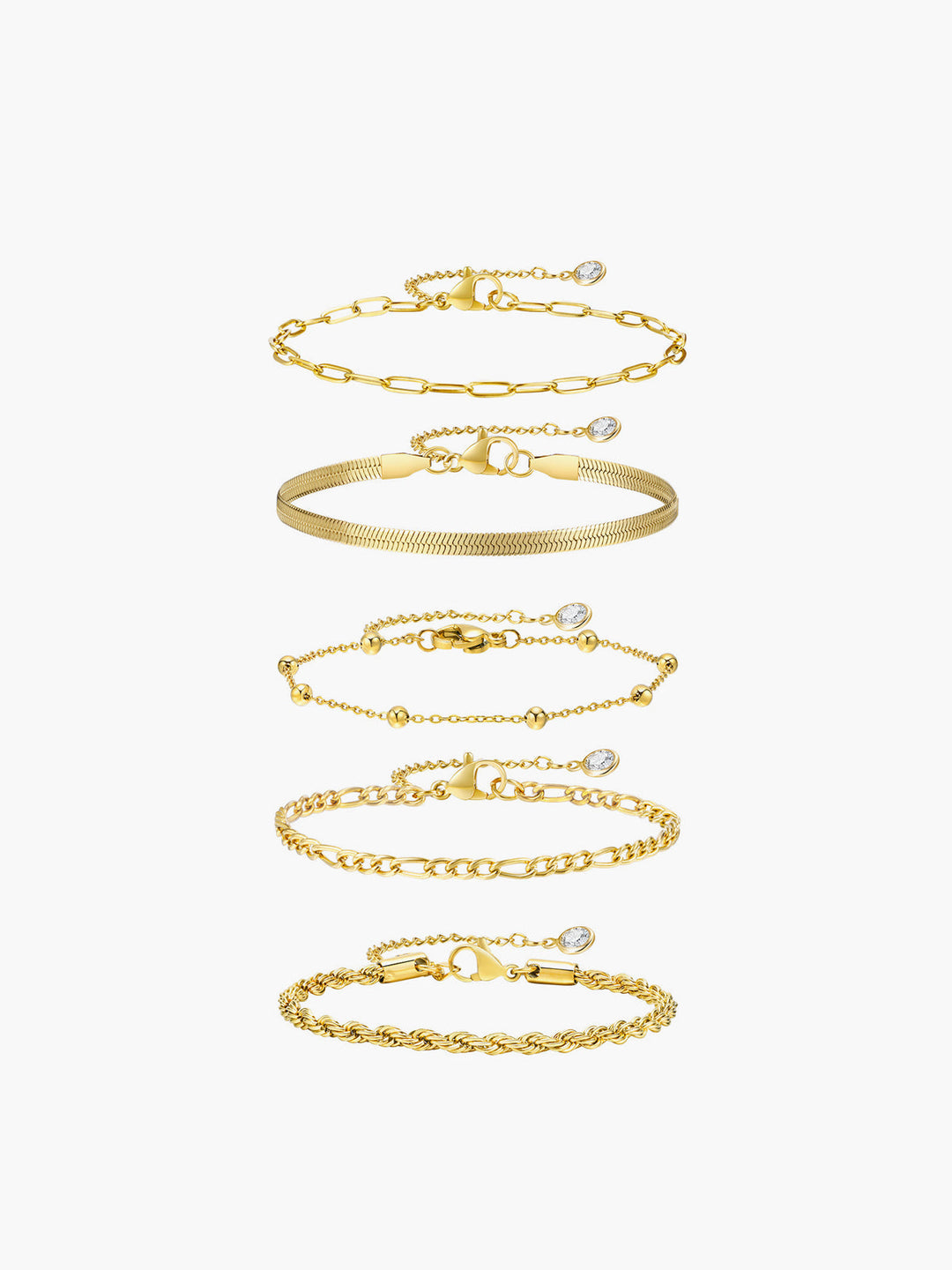 Gina | Women's Adjustable Titanium Steel Bracelet Set of 5