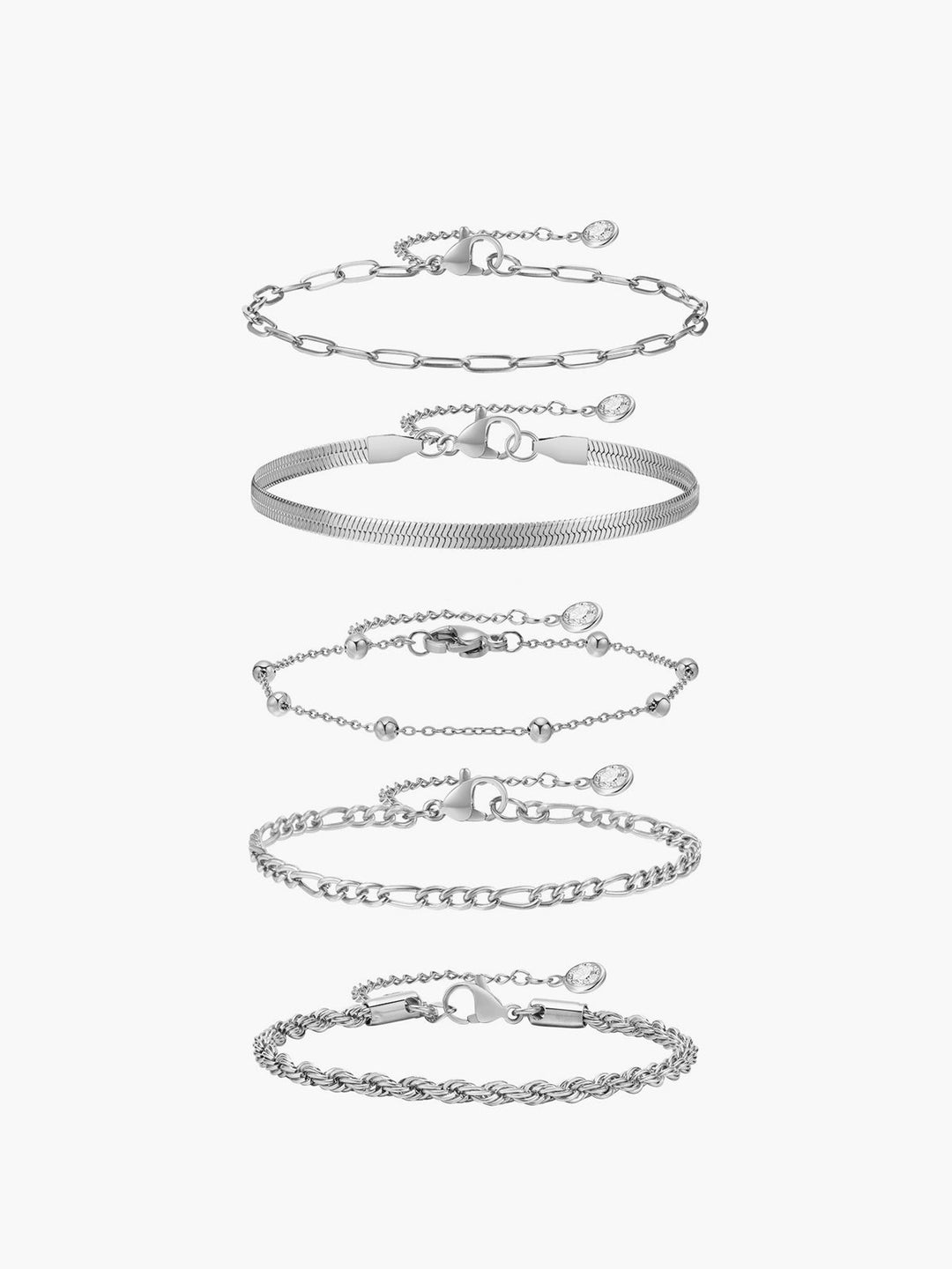 Gina | Women's Adjustable Titanium Steel Bracelet Set of 5