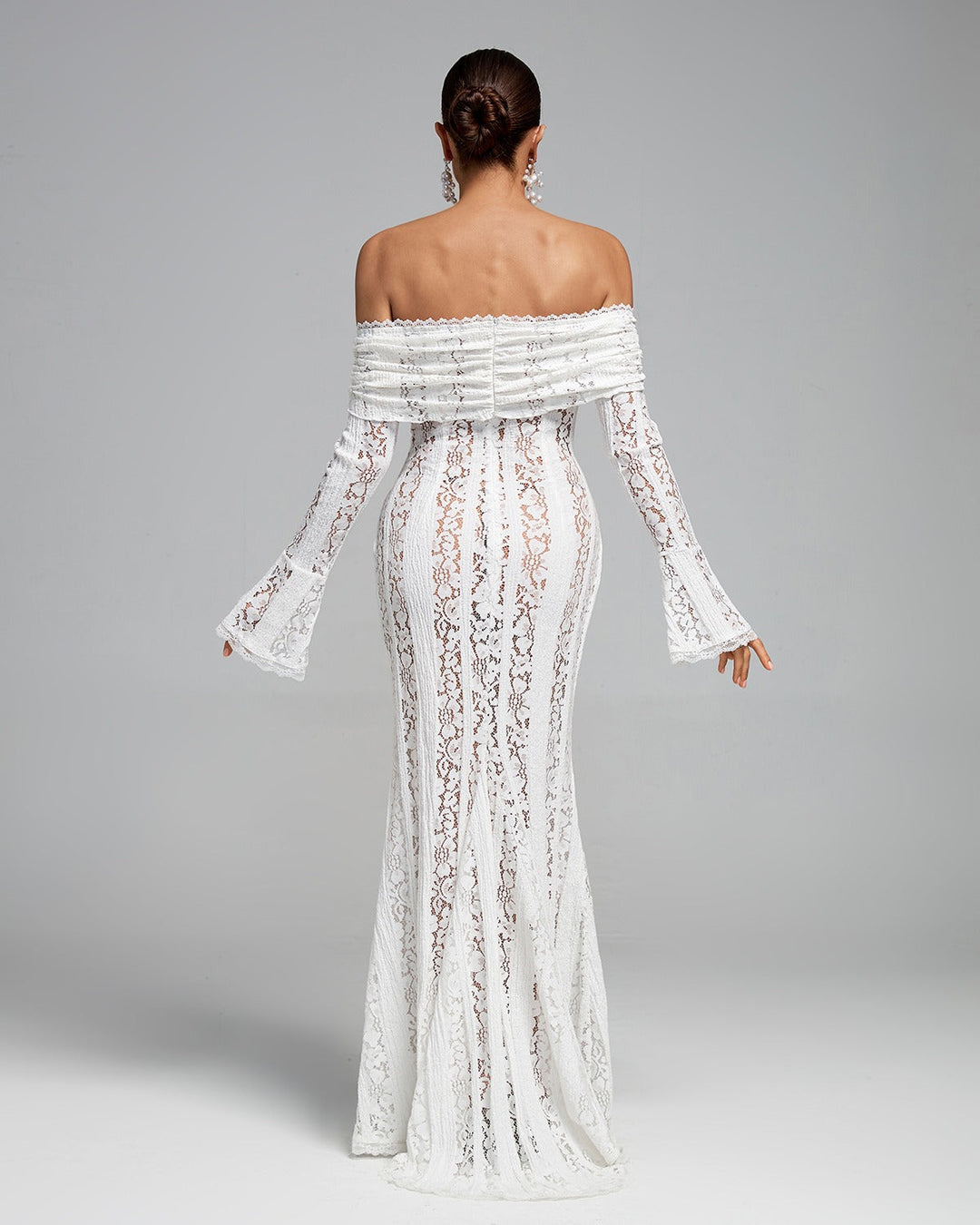 Luxe Off-Shoulder Maxi Dress in Lace for Women
