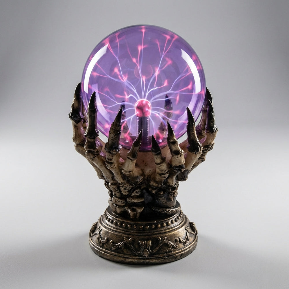 Halloween's Interactive Touch Skeletal Hand Plasma Lamp with Color Changing Light