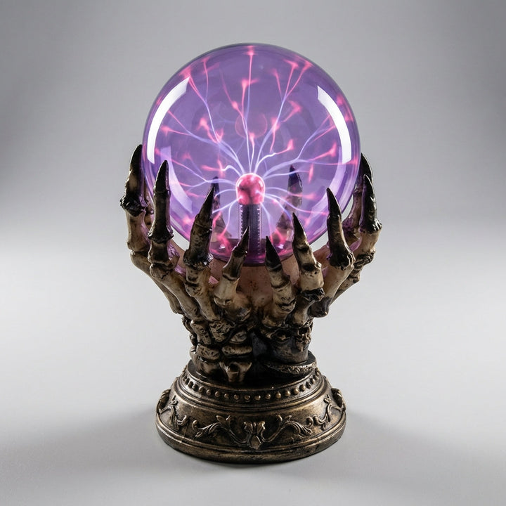 Halloween's Interactive Touch Skeletal Hand Plasma Lamp with Color Changing Light