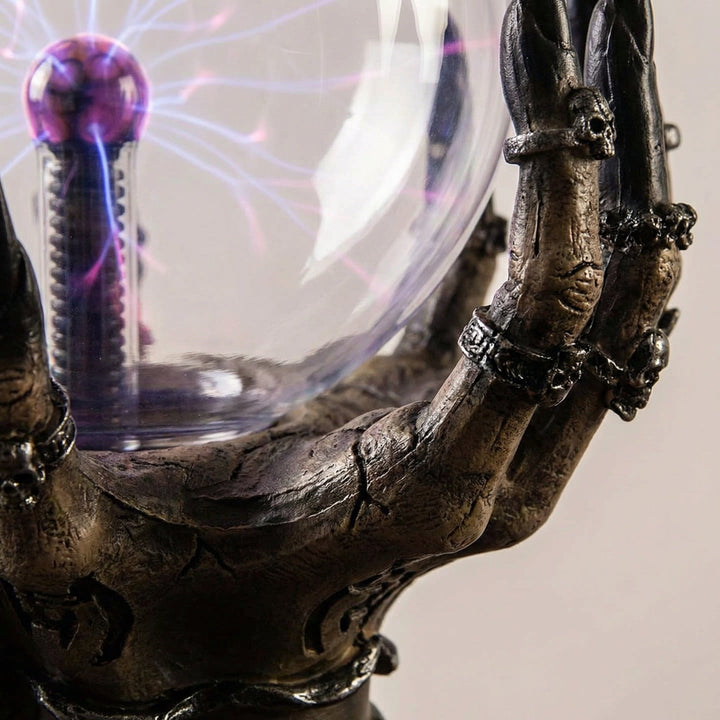 Halloween's Interactive Touch Skeletal Hand Plasma Lamp with Color Changing Light