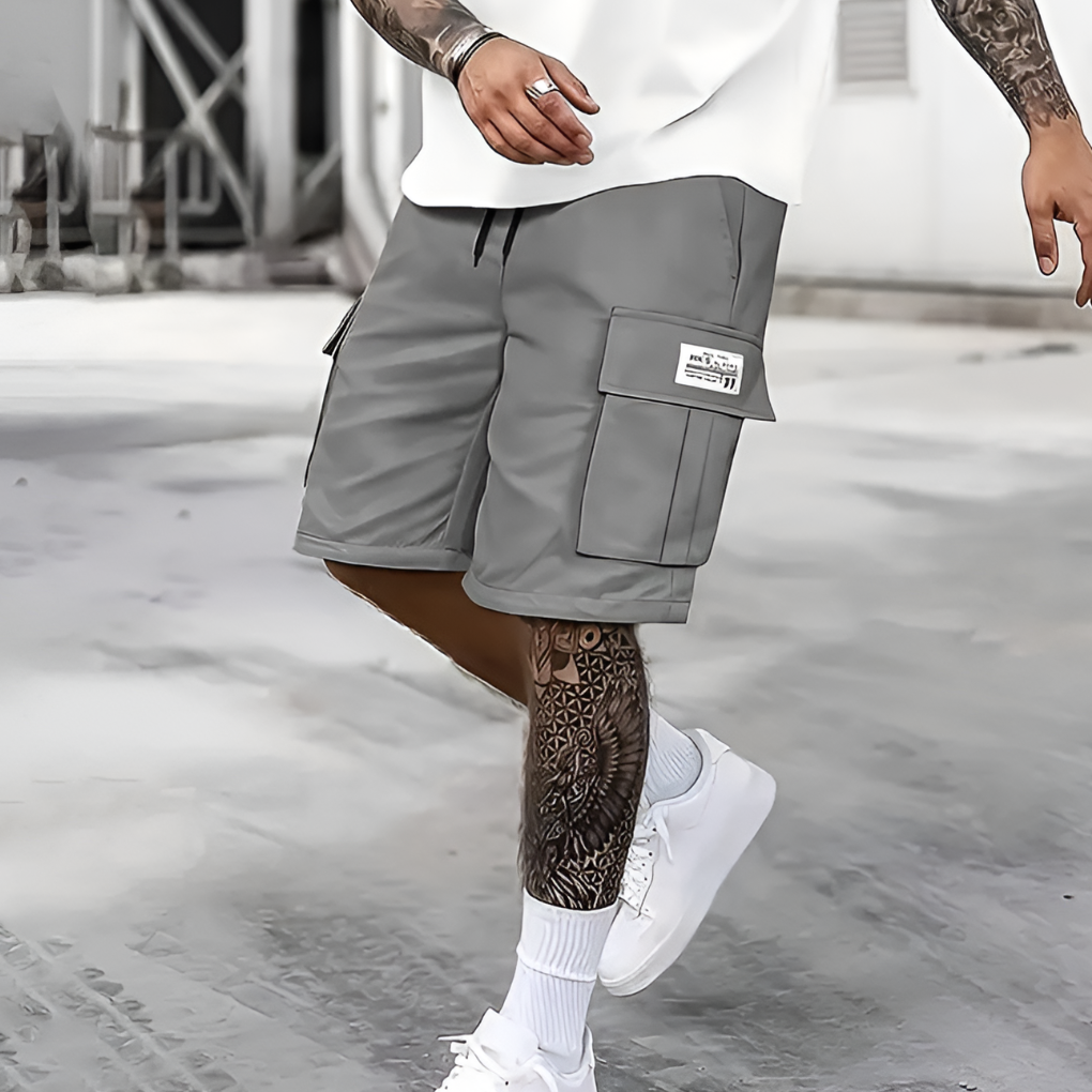 Men's Casual Loose Fit Cargo Shorts Gray