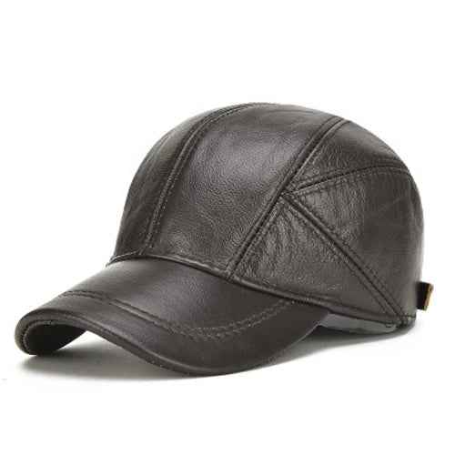 Genuine Leather Cap - Stylish and Durable Headwear Onyx