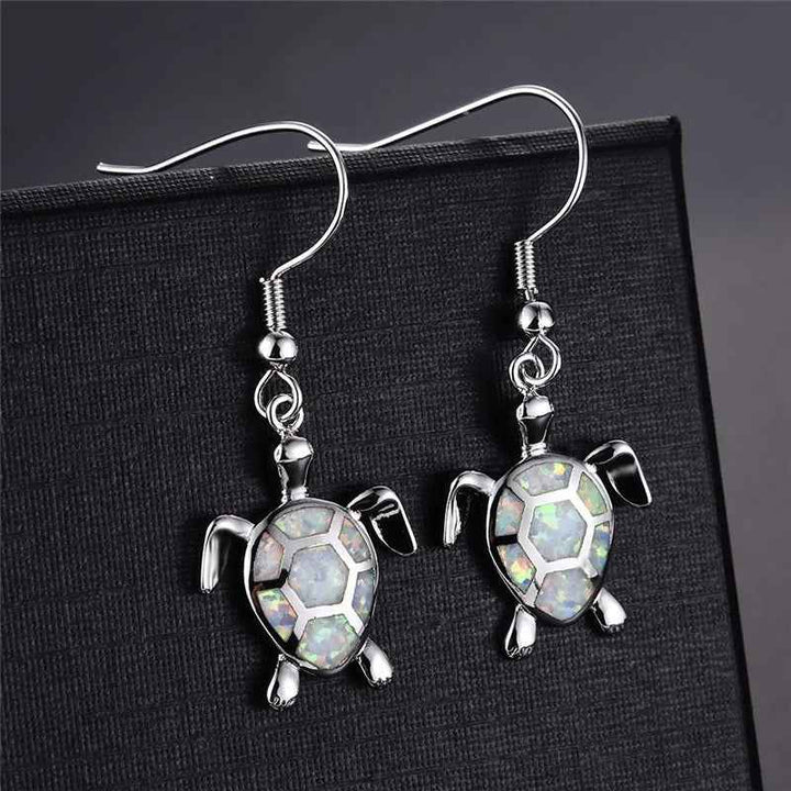 Charming Turtle-Inspired Earrings Silver