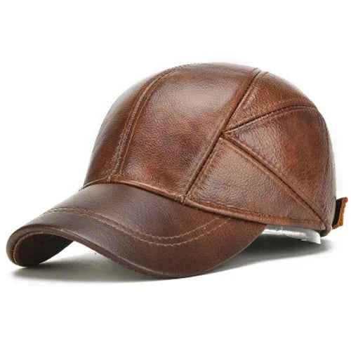 Genuine Leather Cap - Stylish and Durable Headwear Chestnut