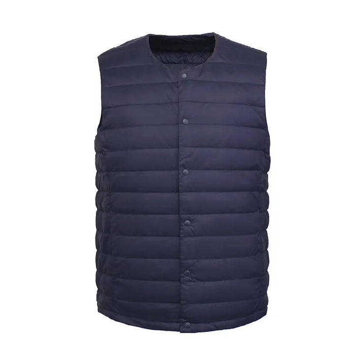 Men's Lightweight Quilted Down Vest - Ideal for Layering Navy Blue