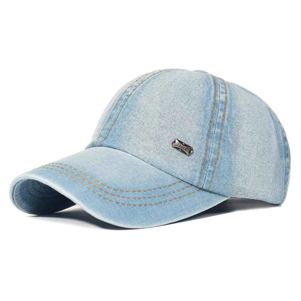 Vintage Washed Denim Cap Sky Blue