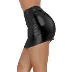 Women's Shiny Faux Leather Mini Skirt