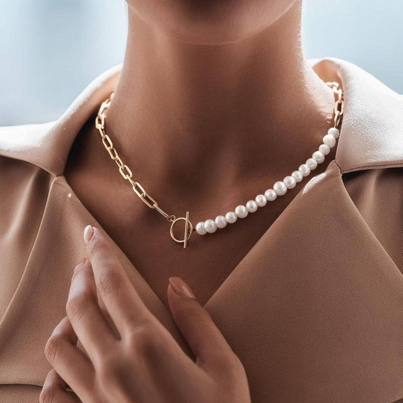 Sophia | Women's Pearl Jewelry Set - Timeless Bracelet & Necklace Necklace