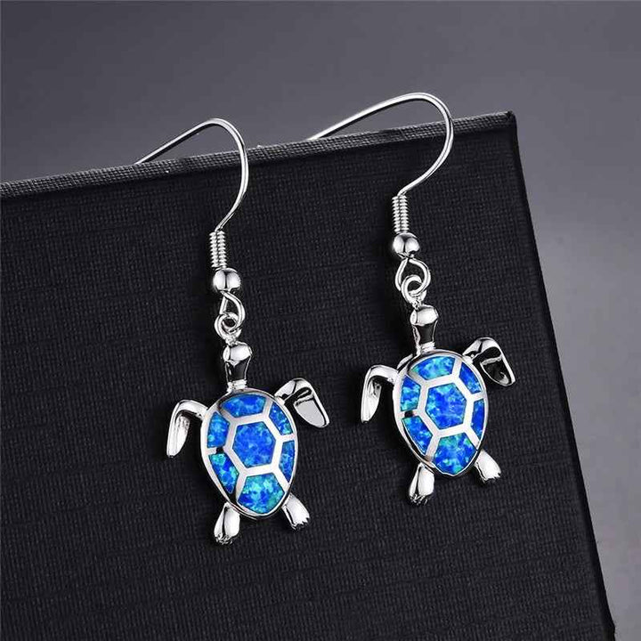 Charming Turtle-Inspired Earrings Sapphire