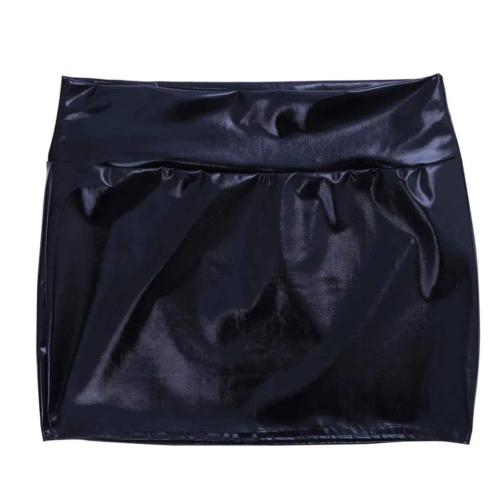 Women's Shiny Faux Leather Mini Skirt