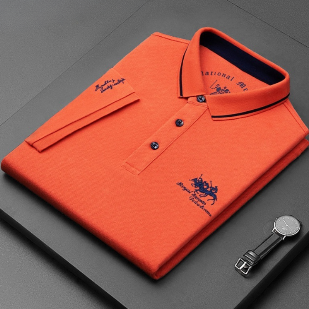 Men's Casual Short Sleeve Polo Shirt Orange