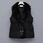 Women's Lambswool Vest - Cozy & Stylish Knitwear Black