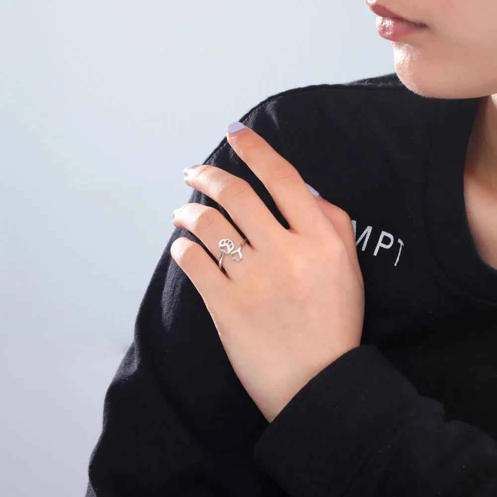 Adjustable Pawprint Ring