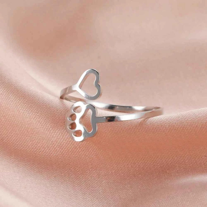 Adjustable Pawprint Ring