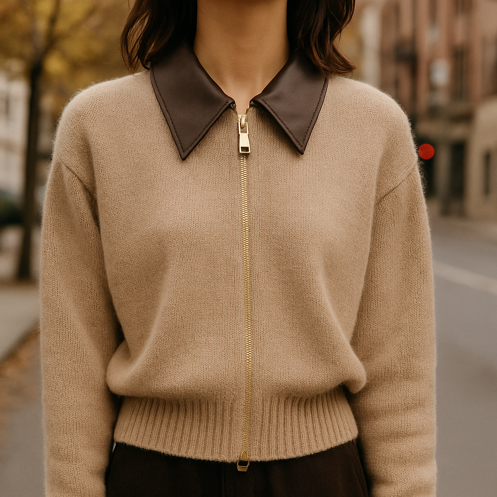 Handcrafted Knitted Wool Sweater for Ultimate Warmth Beige