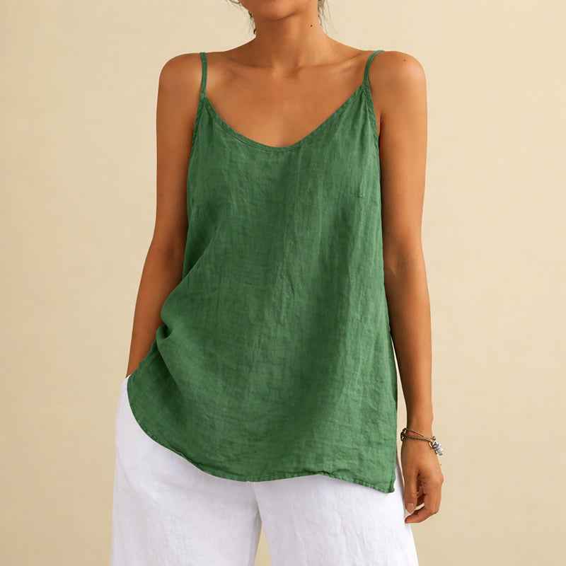 Women's Cotton Linen Casual Tank Top