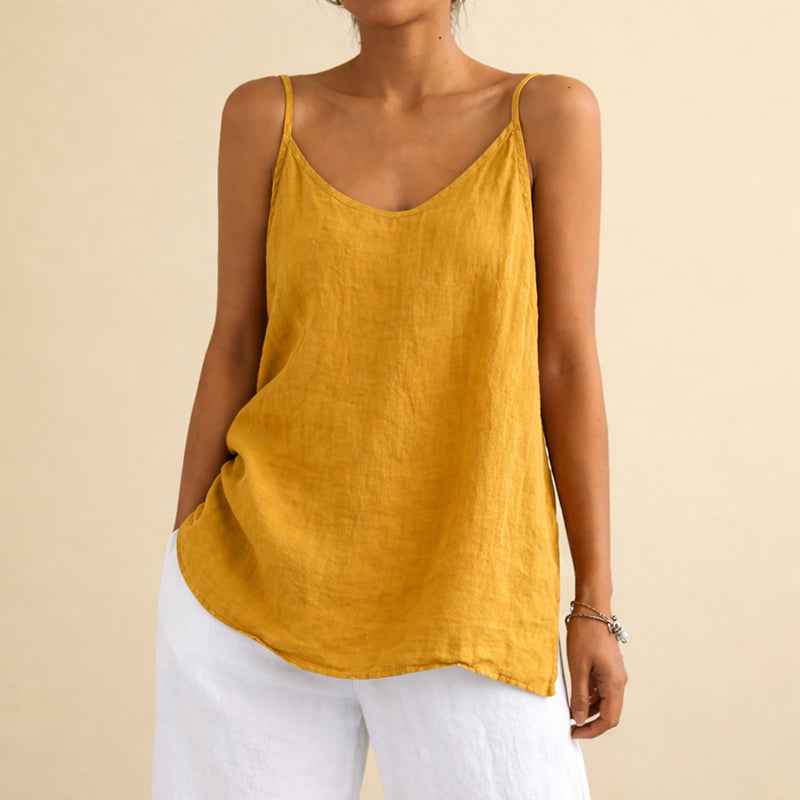 Women's Cotton Linen Casual Tank Top