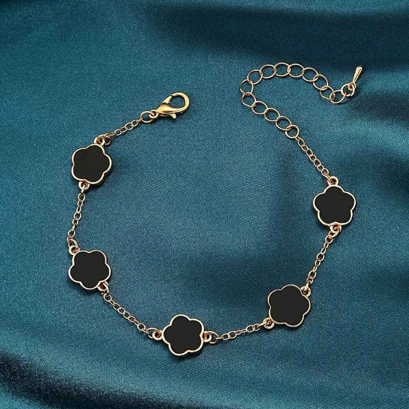 Three-Piece Clover Charm Pearlescent Pendant Necklace Set