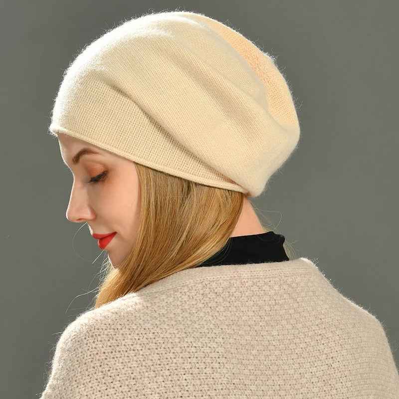 Cozy Wool Beanie Hat for Winter Beige