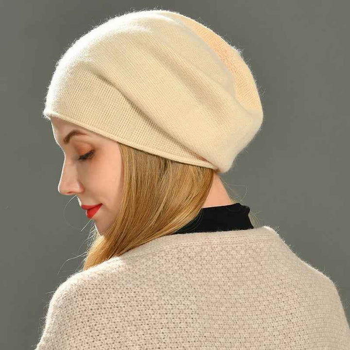 Cozy Wool Beanie Hat for Winter Beige
