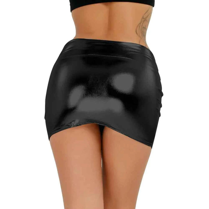 Women's Shiny Faux Leather Mini Skirt