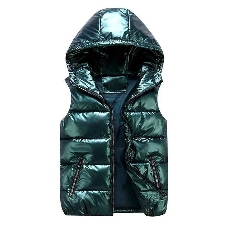 Men's Reflective Hooded Vest Green