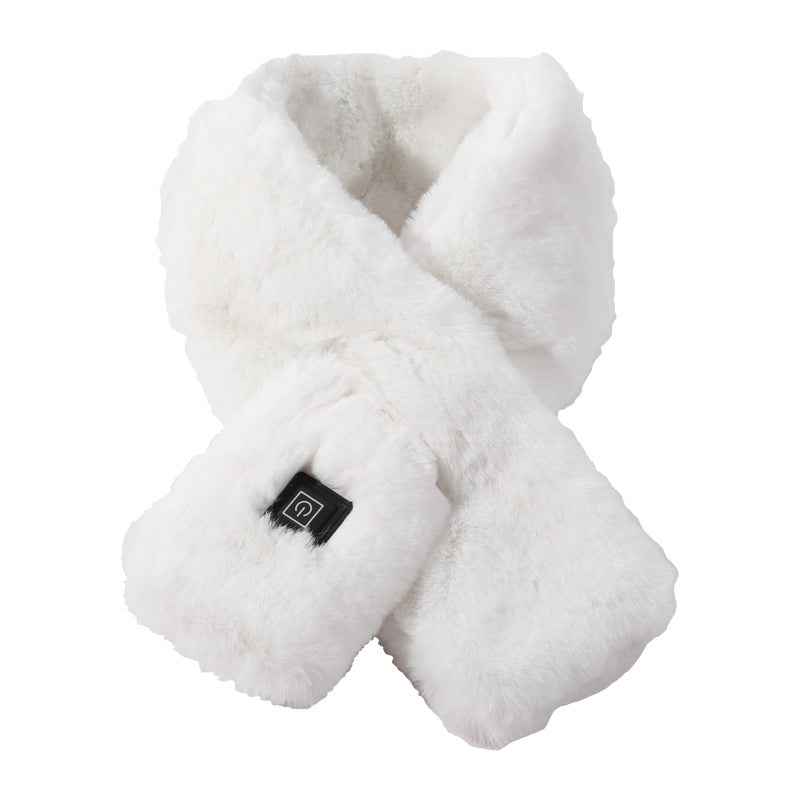 Heating Scarf USB Electric Heated Neck Wrap Heating Pad Pain Relief Three-gear Temperature Control Neck Warmer For Women Men White