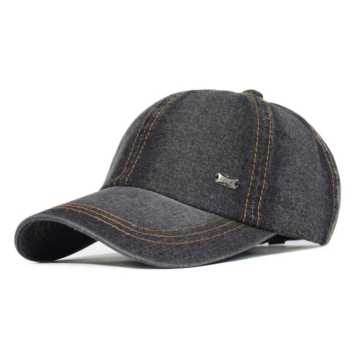 Vintage Washed Denim Cap Black