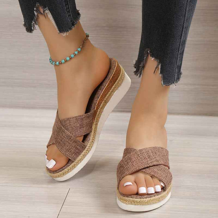 Emma | Elegant Women's Hemp Wedge Sandals with Platform