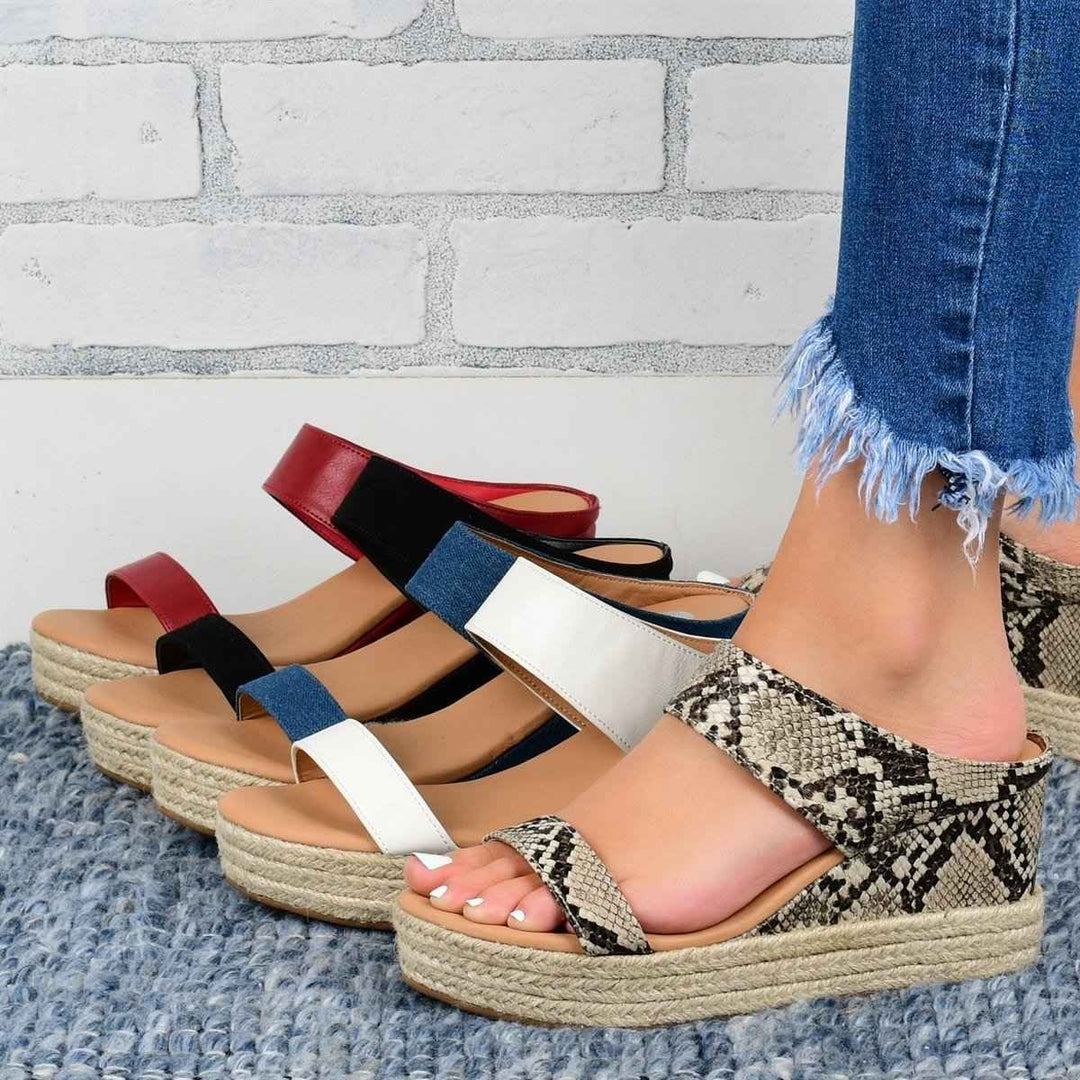 Sophia | Elegant Women's Wedge Sandals Made from Natural Hemp