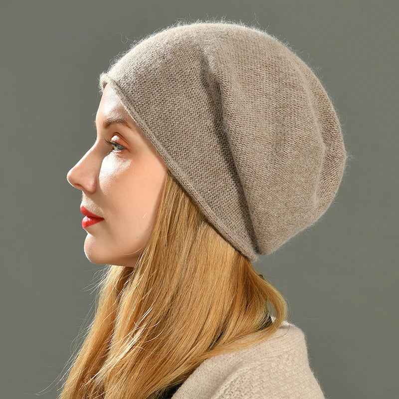 Ribbed Relaxed Fit Beanie | Solid Color Design Camel