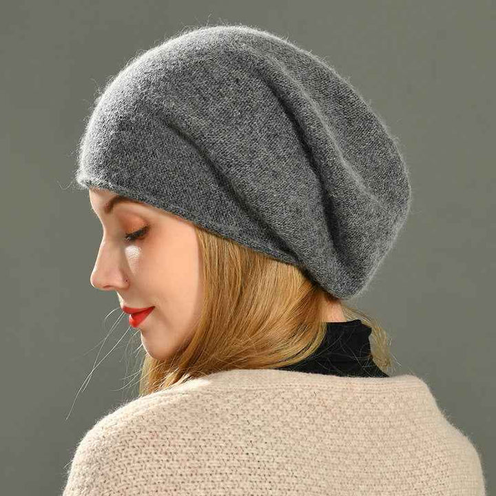 Cozy Wool Beanie Hat for Winter Gray