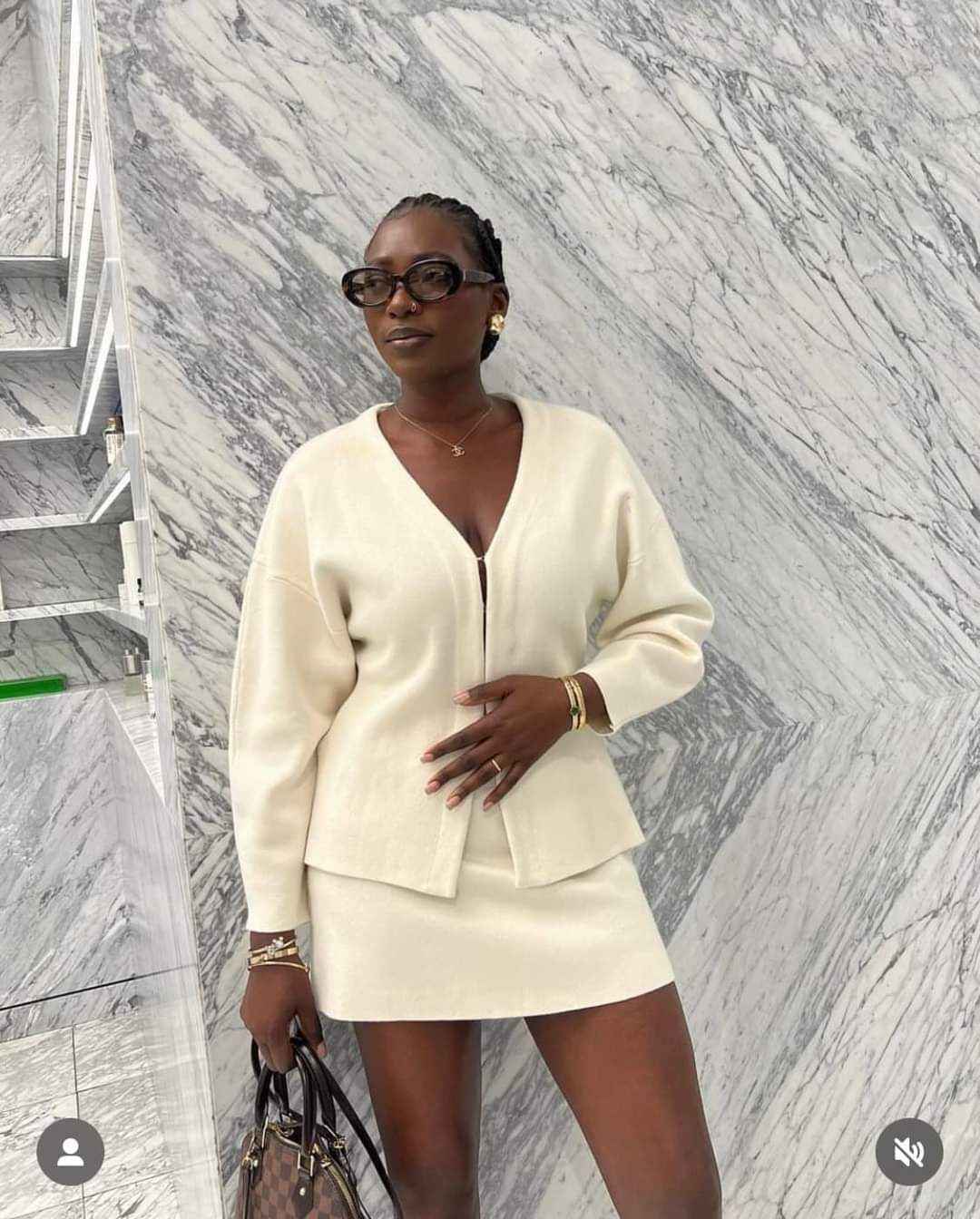 Women's Blazer and Skirt Two-Piece Set
