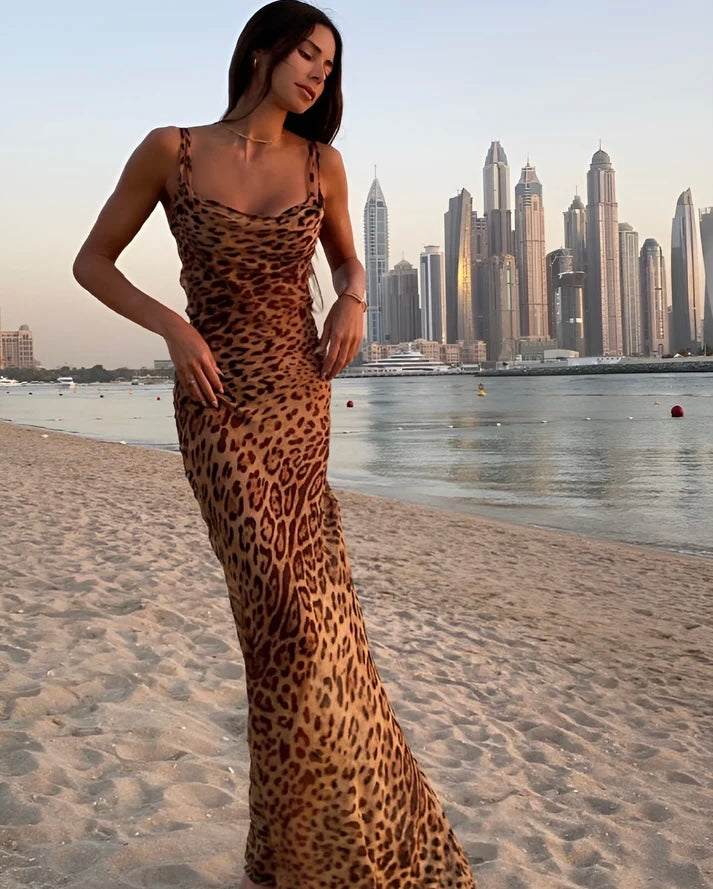 Merle | Women's Leopard Print Maxi Dress