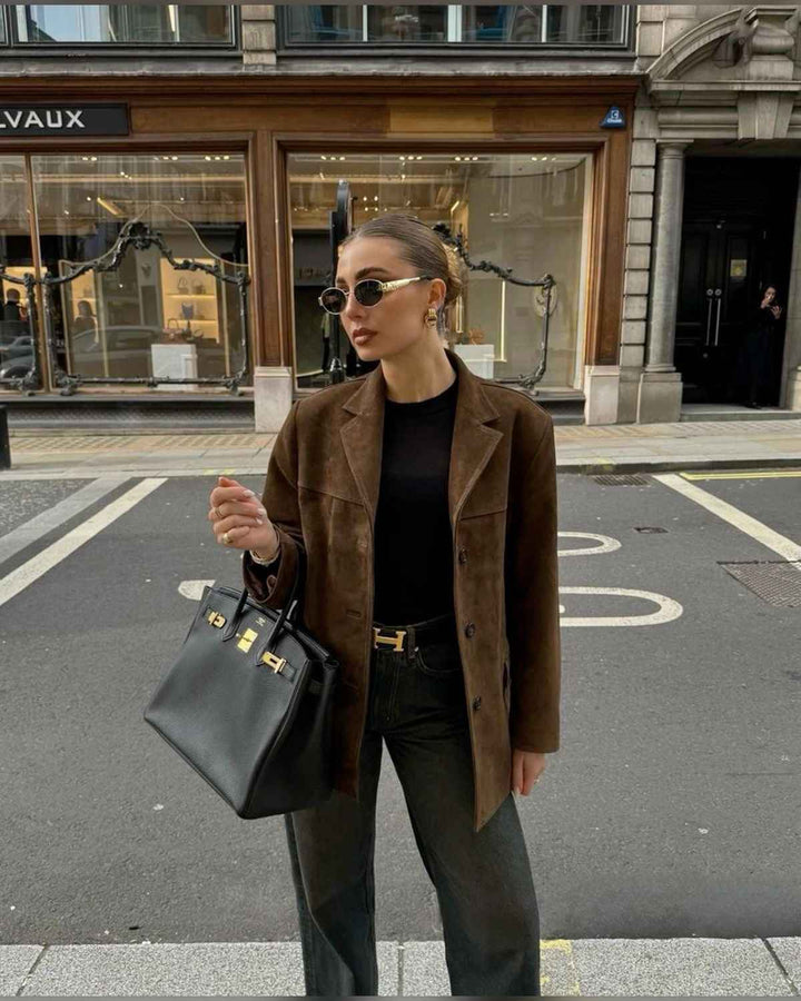 Women's Suede Blazer - Stylish and Versatile Outerwear