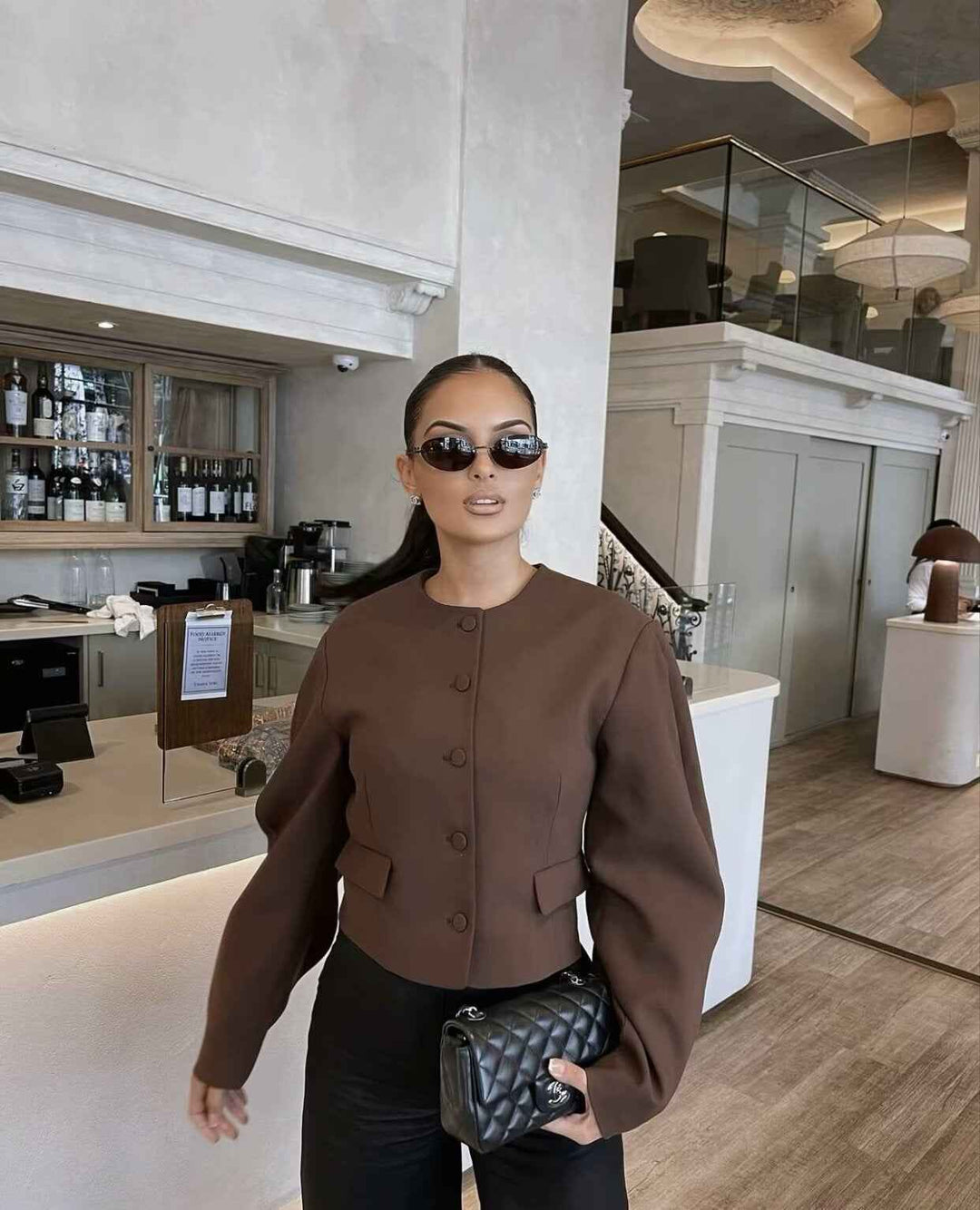Women's Elegant Fitted Blazer & Mini Skirt Suit Set - Formal Style