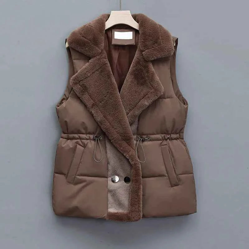 Women's Lambswool Vest - Cozy & Stylish Knitwear Brown