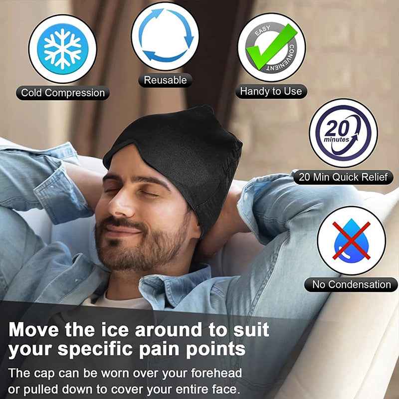 Ice Compress Headache Mask - Soothing Relief for Migraines, Stress, and Tension
