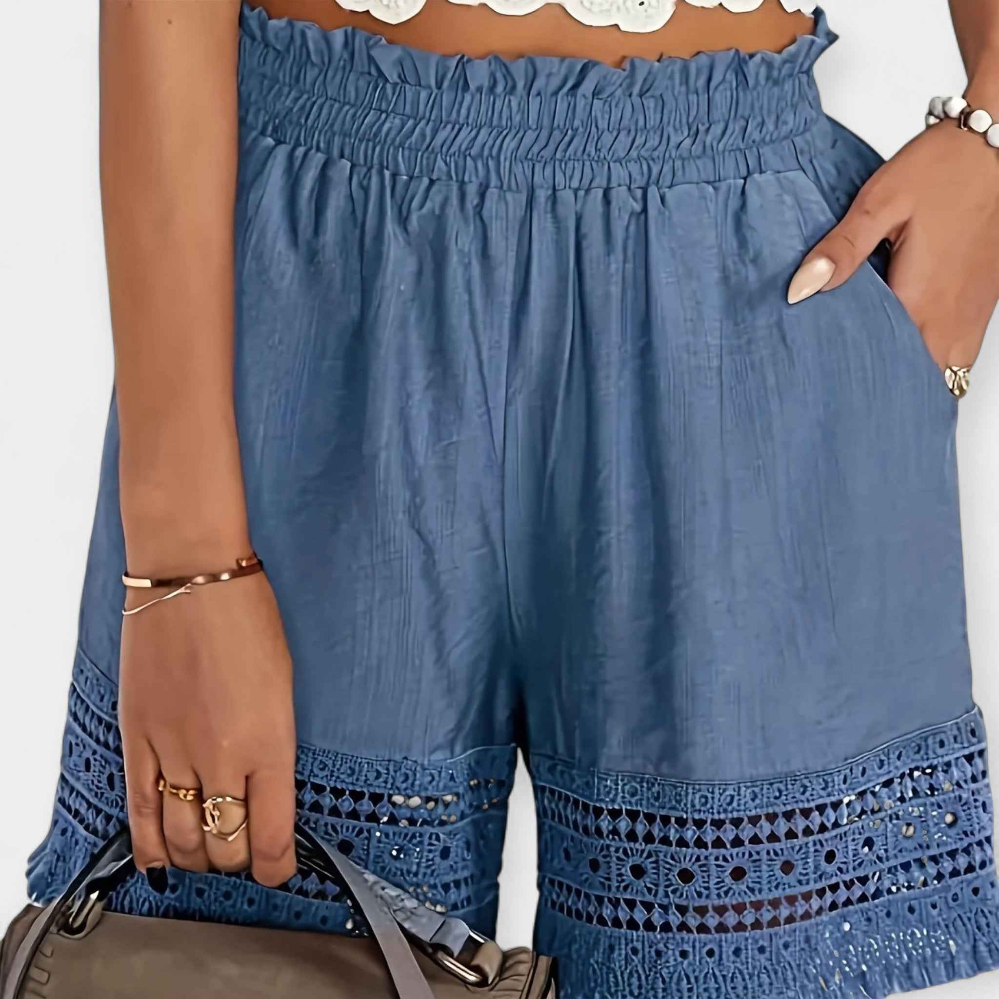 Women's Lace Shorts Blue