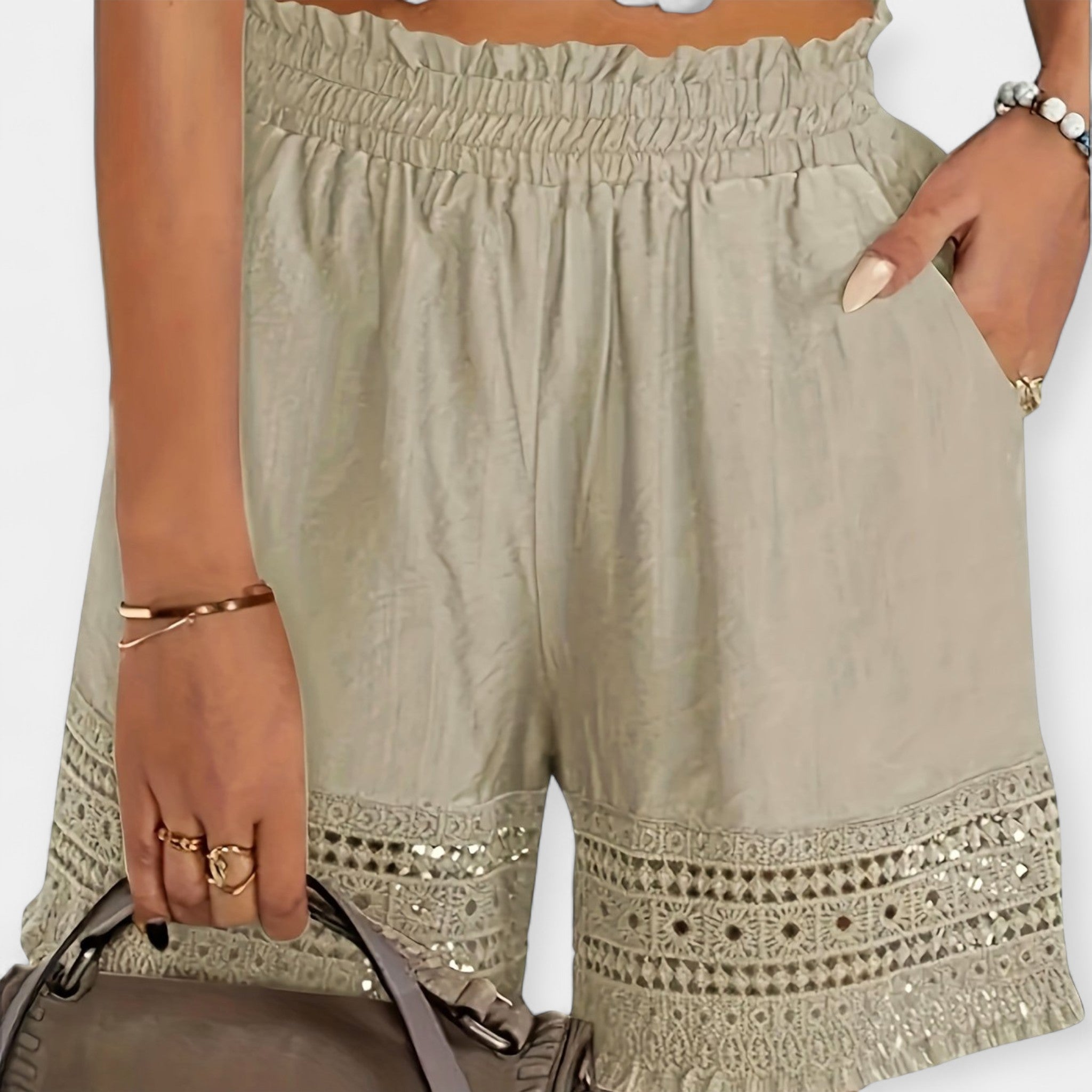 Women's Lace Shorts Beige